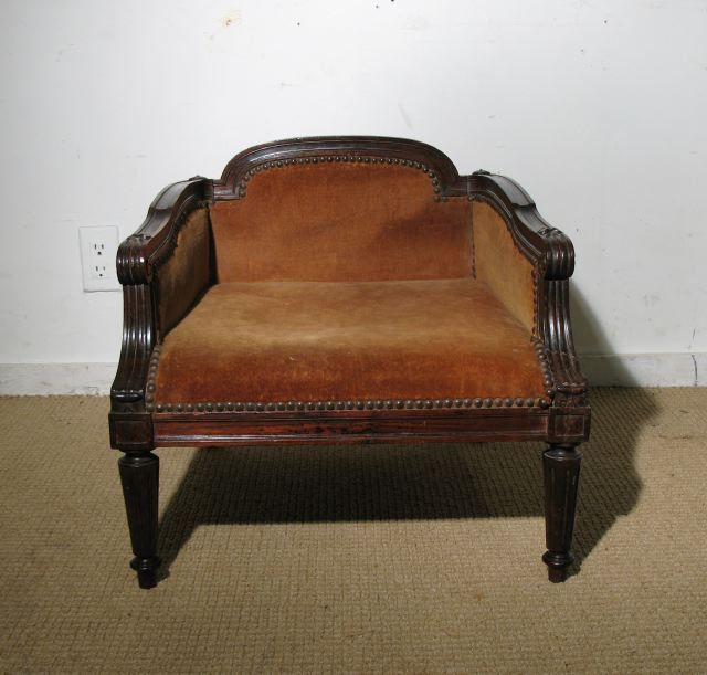 An Upholstered  Mahogany Dog Bed , French ,Circa 1860 in the  Louis XV Style
