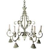 Italian Iron Chandelier in the Manner of Gio Ponti