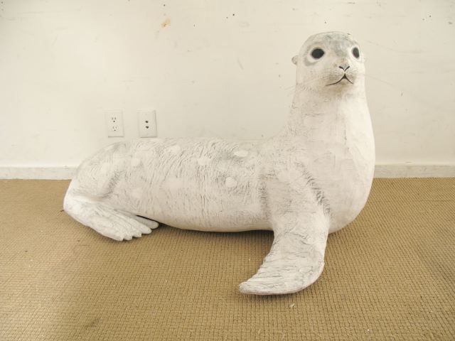 An Italian Paper Mache Figure of a Seal, Probably from a Circus Carnival, Circa 1950's