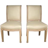 A Pair of Small "Jacob Freres" Upholstered Side Chairs Antique A Pair of Small "Jacob Freres" Upholstered Side Chairs