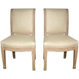 A Pair of Small "Jacob Freres" Upholstered Side Chairs