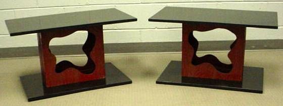 Pair of Mid Century Side Tables         Biomorphic Cut-Outs