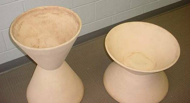 American TWO Vintage Architectural Pottery  Planters