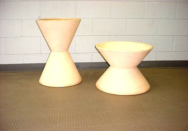 20th Century TWO Vintage Architectural Pottery  Planters