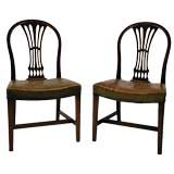 Pair of signed wide leather chairs by Maison Jansen - stamped