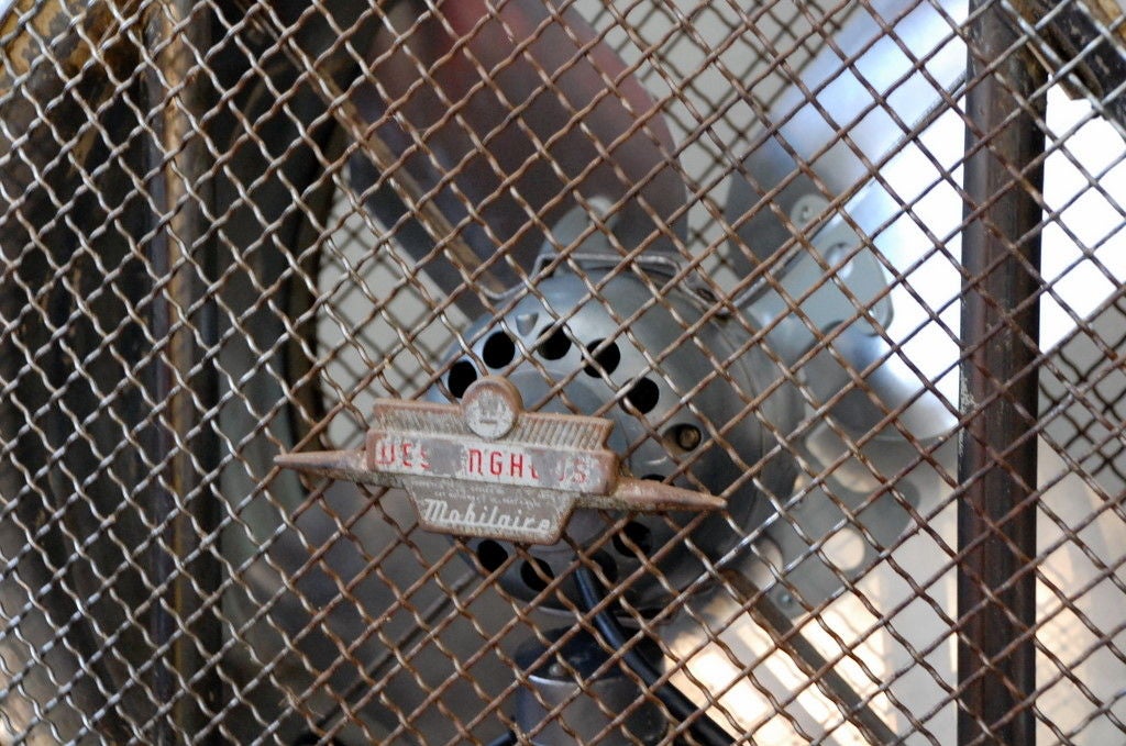 20th Century Polished steel industrial fan