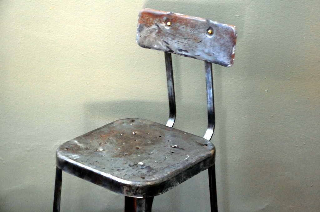 20th Century Pair of adjustable industrial bar stools