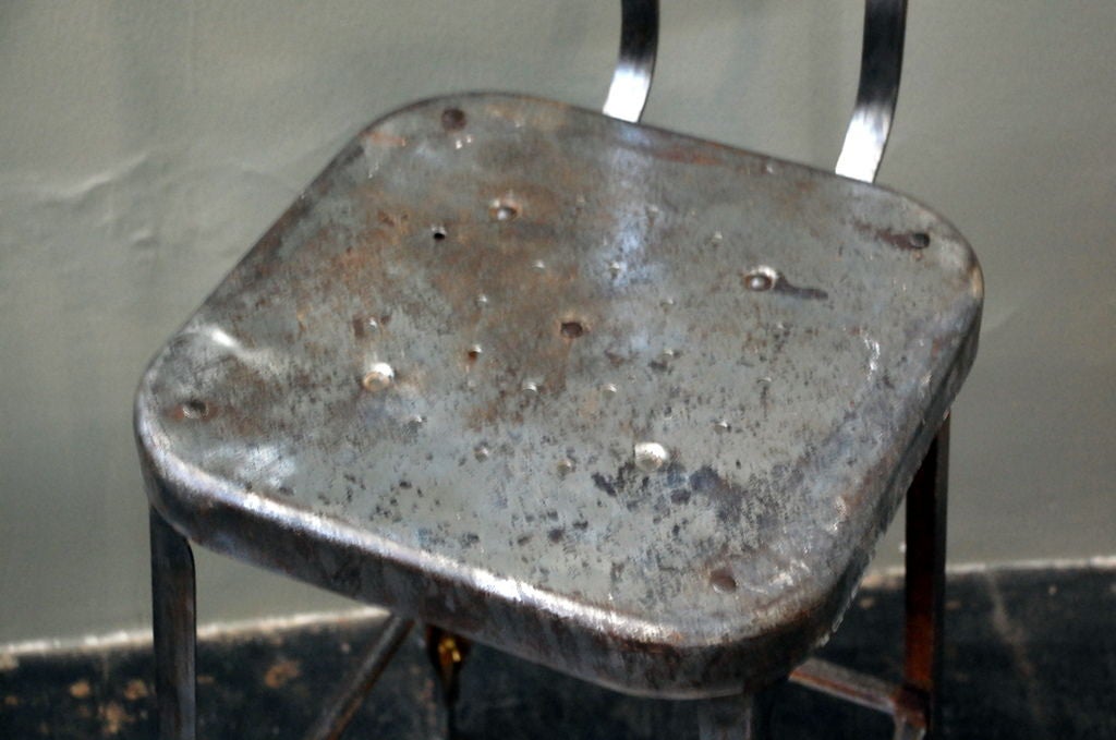 Pair of adjustable industrial bar stools 1