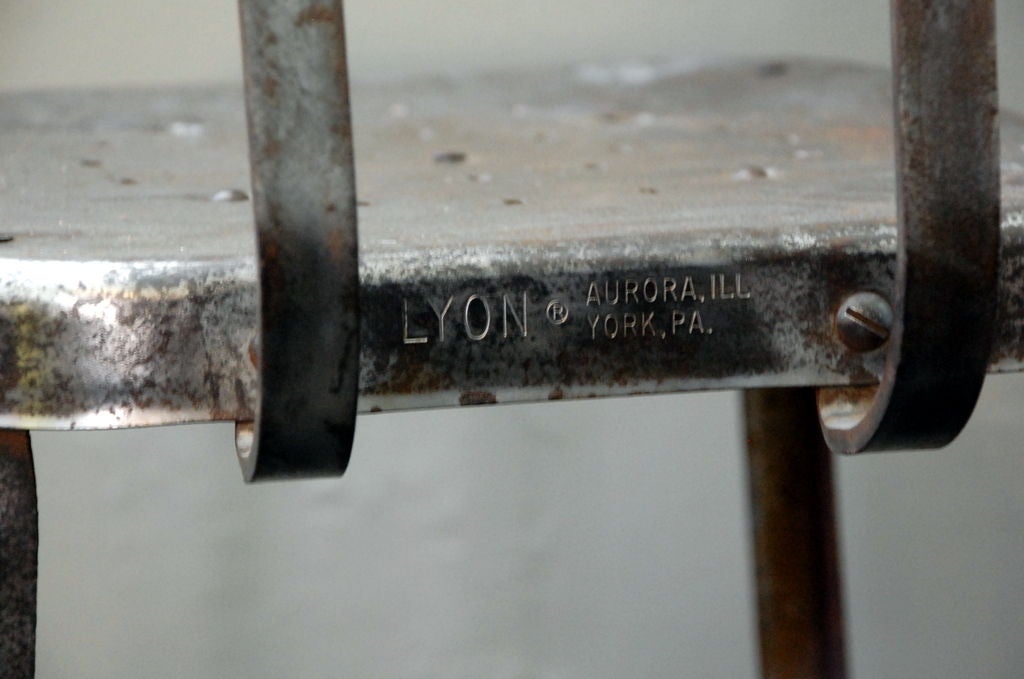 Pair of adjustable industrial bar stools 2