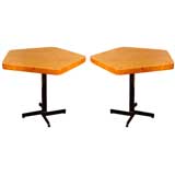 Pair of pentagonal side tables by Charlotte Perriand