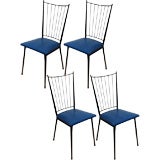 Set of 4 French 50's metal chairs