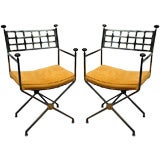 Pair of metal directors' chairs