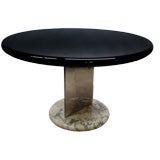 Black resin and marble center table