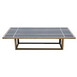 Large 70's chrome and glass coffee table