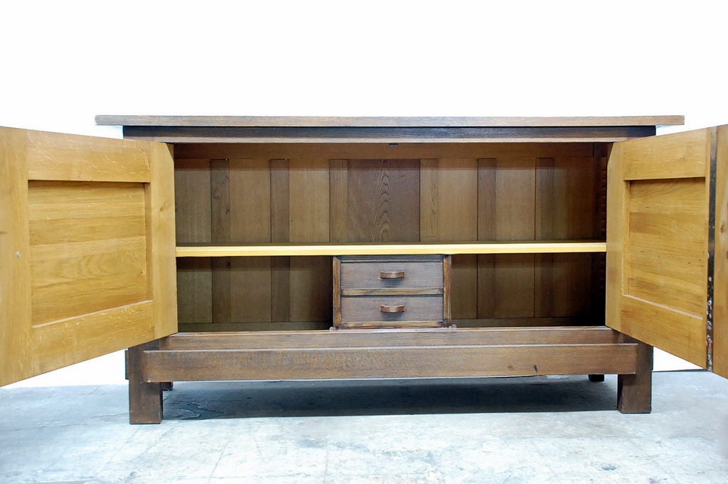 Impressive Oak Sideboard by Charles Dudouyt for La Gentilhommière In Good Condition In Los Angeles, CA