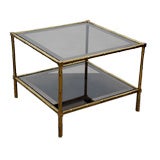 Brass bamboo side table by Maison Jansen