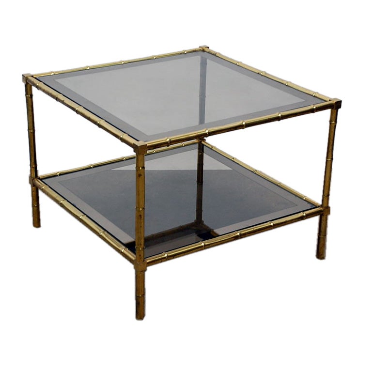 Brass bamboo side table by Maison Jansen