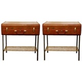 Pair of unusual leather night stands