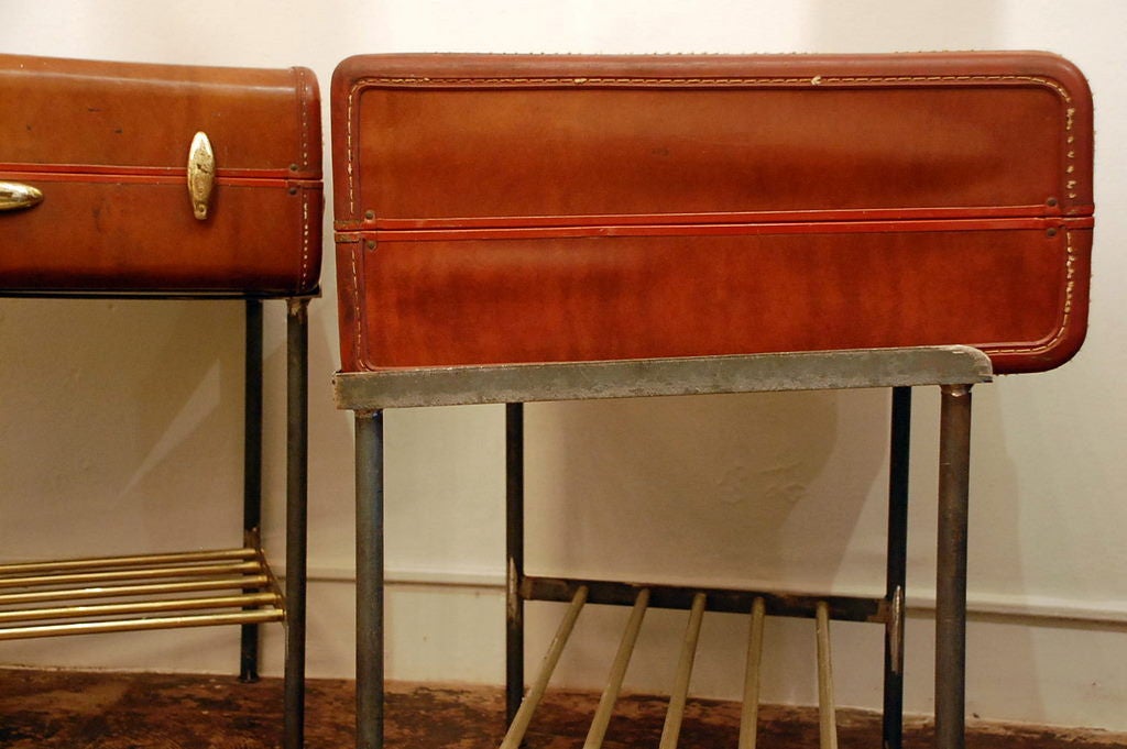 Pair of unusual leather night stands 1