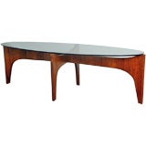 Sculptural oval coffee table