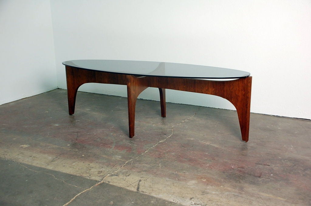 Sculptural oval coffee table