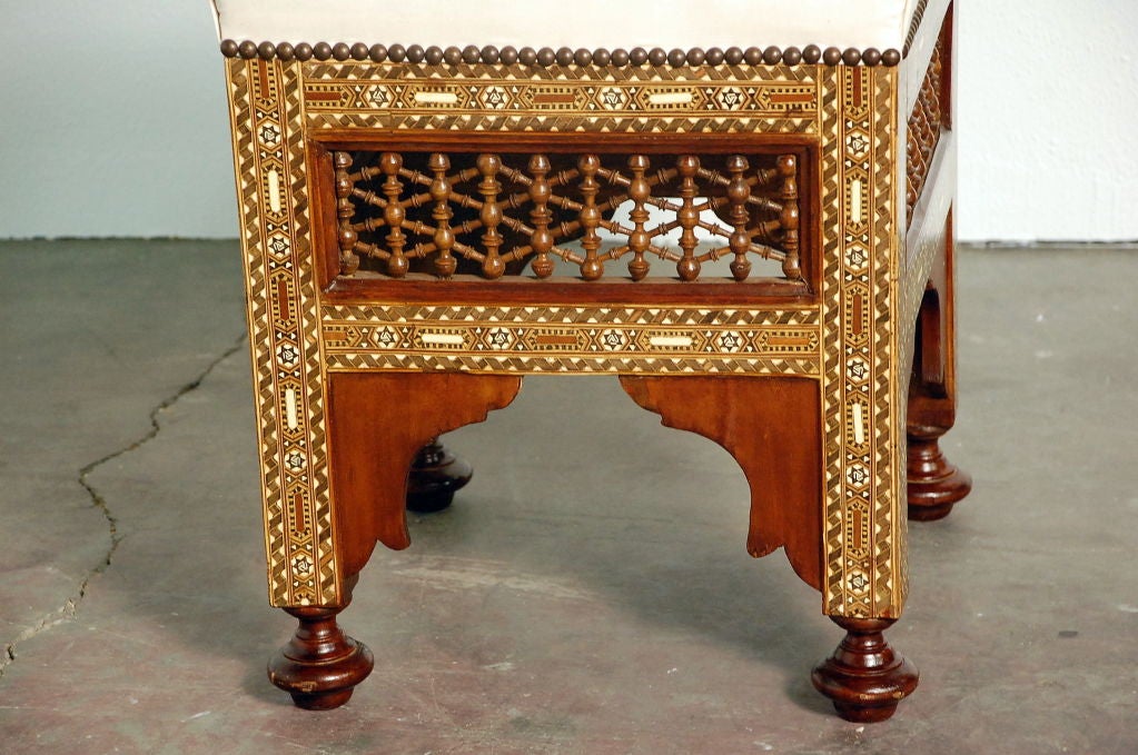 Muslin Pair of inlaid Syrian stools