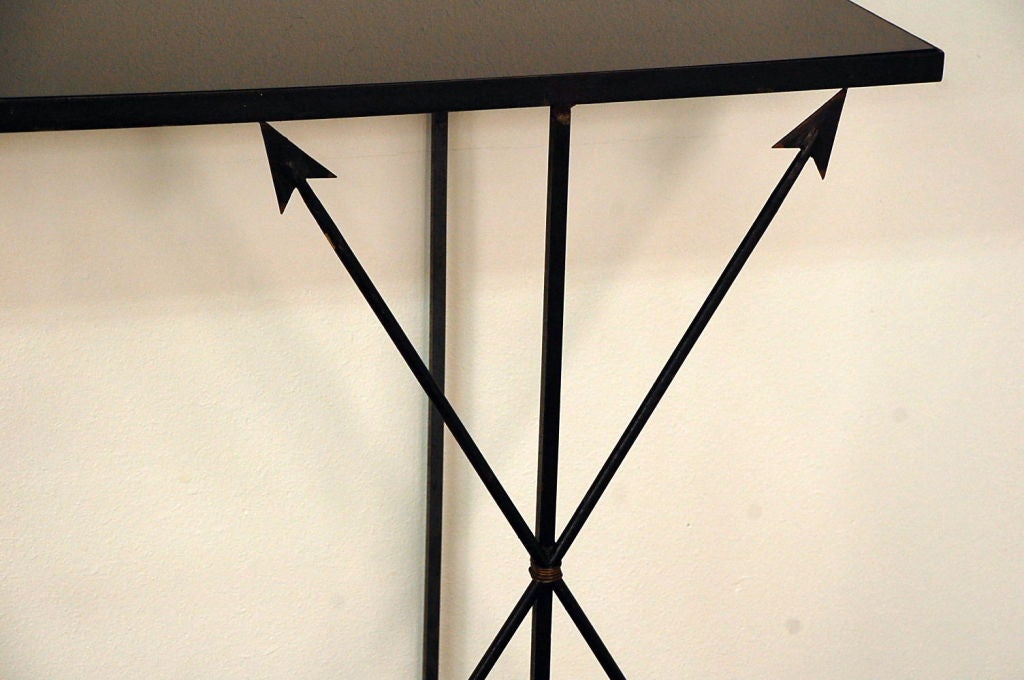 Neoclassical black opaline arrow console 2