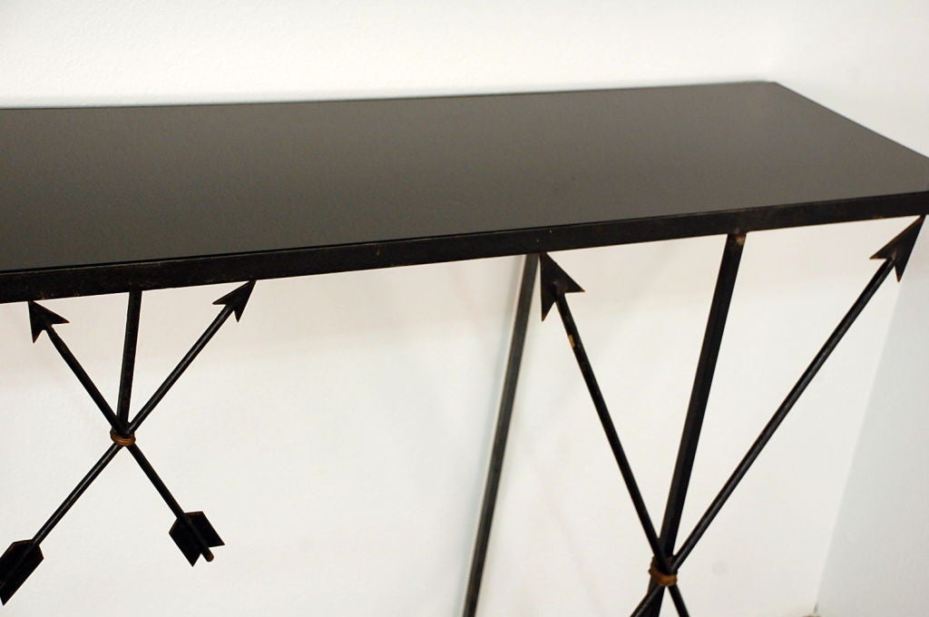 Neoclassical black opaline arrow console 3