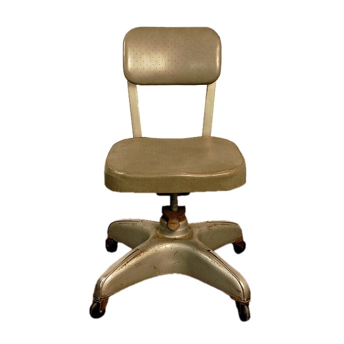 Machine age swiveling industrial chair at 1stdibs