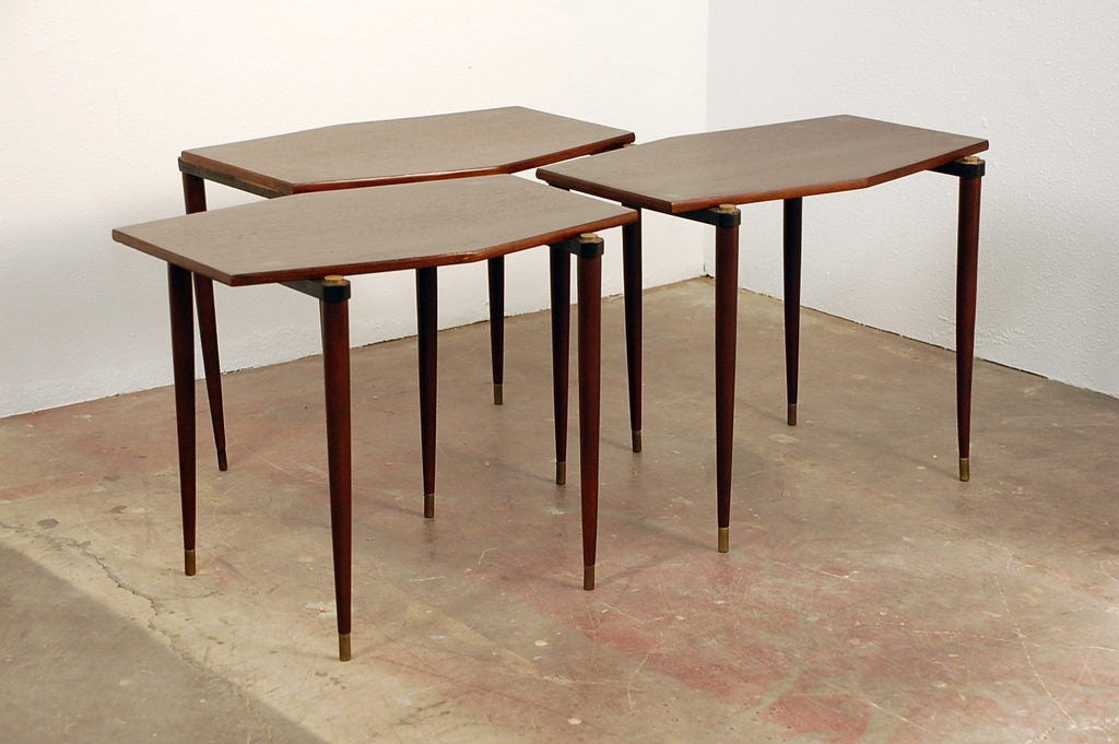 Rosewood Set of Japanese rosewood nesting tables