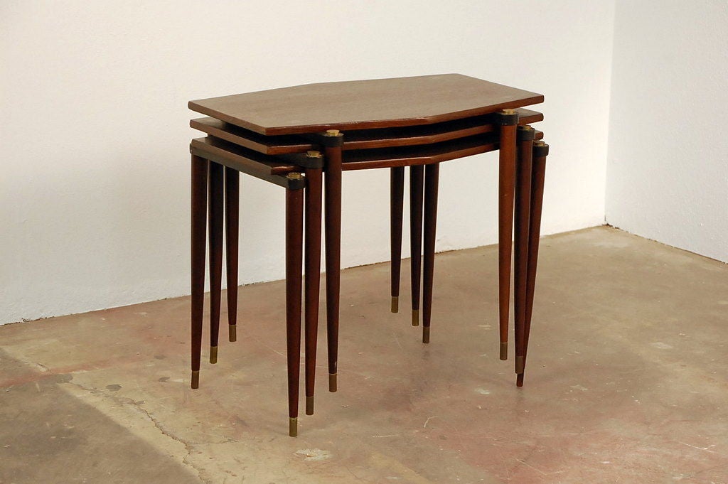 Set of Japanese rosewood nesting tables 3
