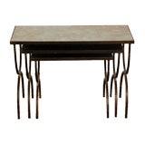 Set of eglomise mirror nesting tables