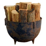 Large industrial firewood cauldron