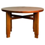 French 40's oak game / breakfast table, style of Jean Royere