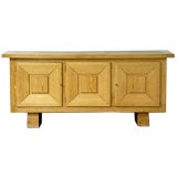 3 door massive blond oak sideboard by Jacques Adnet