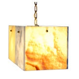 Alabaster, marble and onyx cubist hanging light