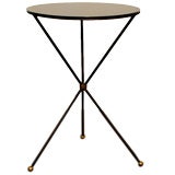 Round tripod gueridon / tea table in the style of Jacques  Adnet
