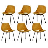 Set of 6 Tonneau chairs by Pierre Guariche for Steiner