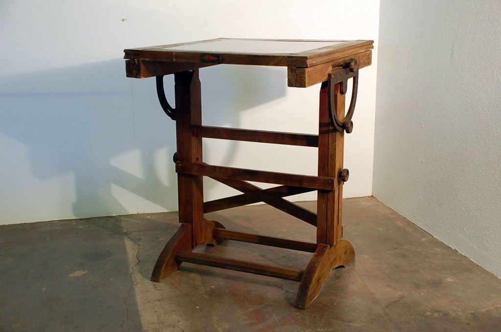 20th Century Industrial drafting table / breakfast bar table