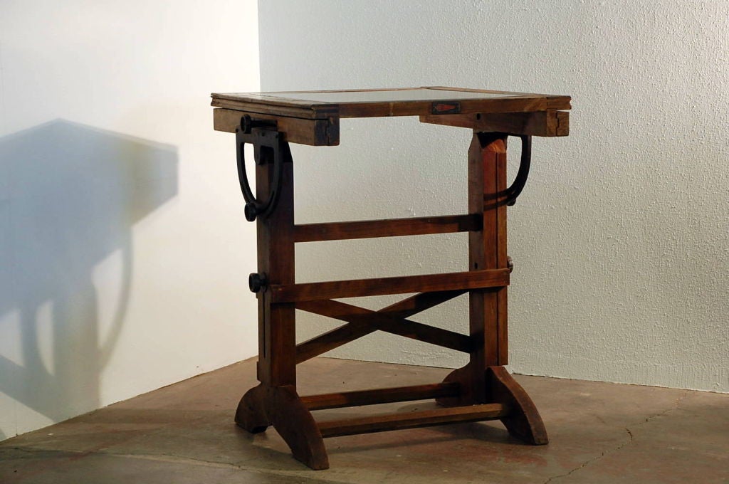 Wood Industrial drafting table / breakfast bar table