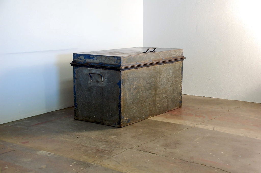 Huge polished steel industrial trunk