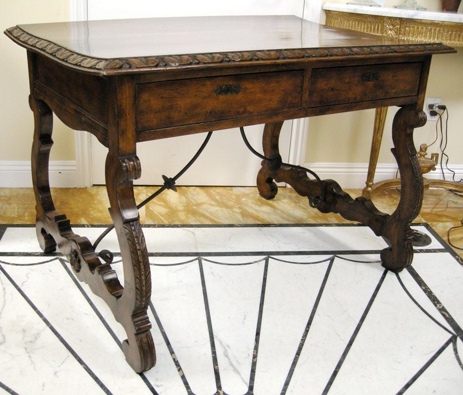 19th C. Walnut Library/Writing Table (GMD#2242)