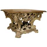 19th C. Baroque Style Giltwood & Walnut Table