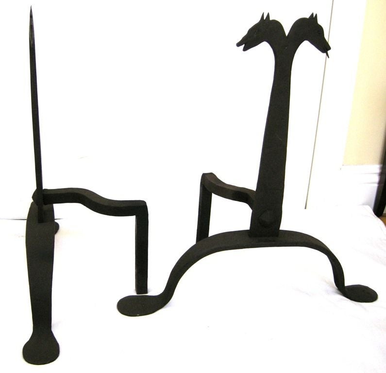 Pair Horse Motif Andirons (GMD#2034)