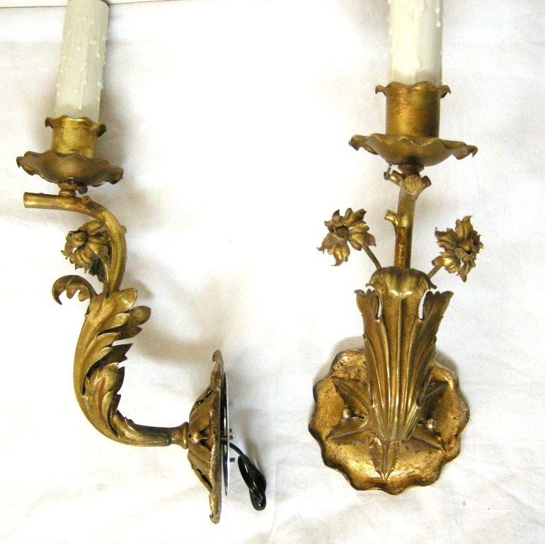 Pair French Gilt Bronze Sconces (GMD#2362)