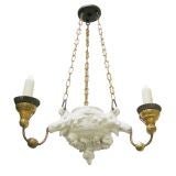 Antique 19th C. Faience 3-Lite Chandelier (GMD#2374)