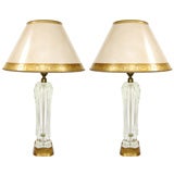 Pair Clear Marbro Glass Lamps (GMD#2381)