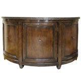 Walnut 
Iron Faced Demi-Lune Cabinet (GMD#2422)