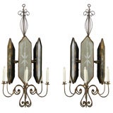 Pair Etched Mirror Chandeliers (GMD#1921)