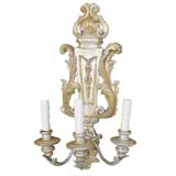 Single Silver-Mint Giltwood 3-Lite Sconce (GMD#1415)